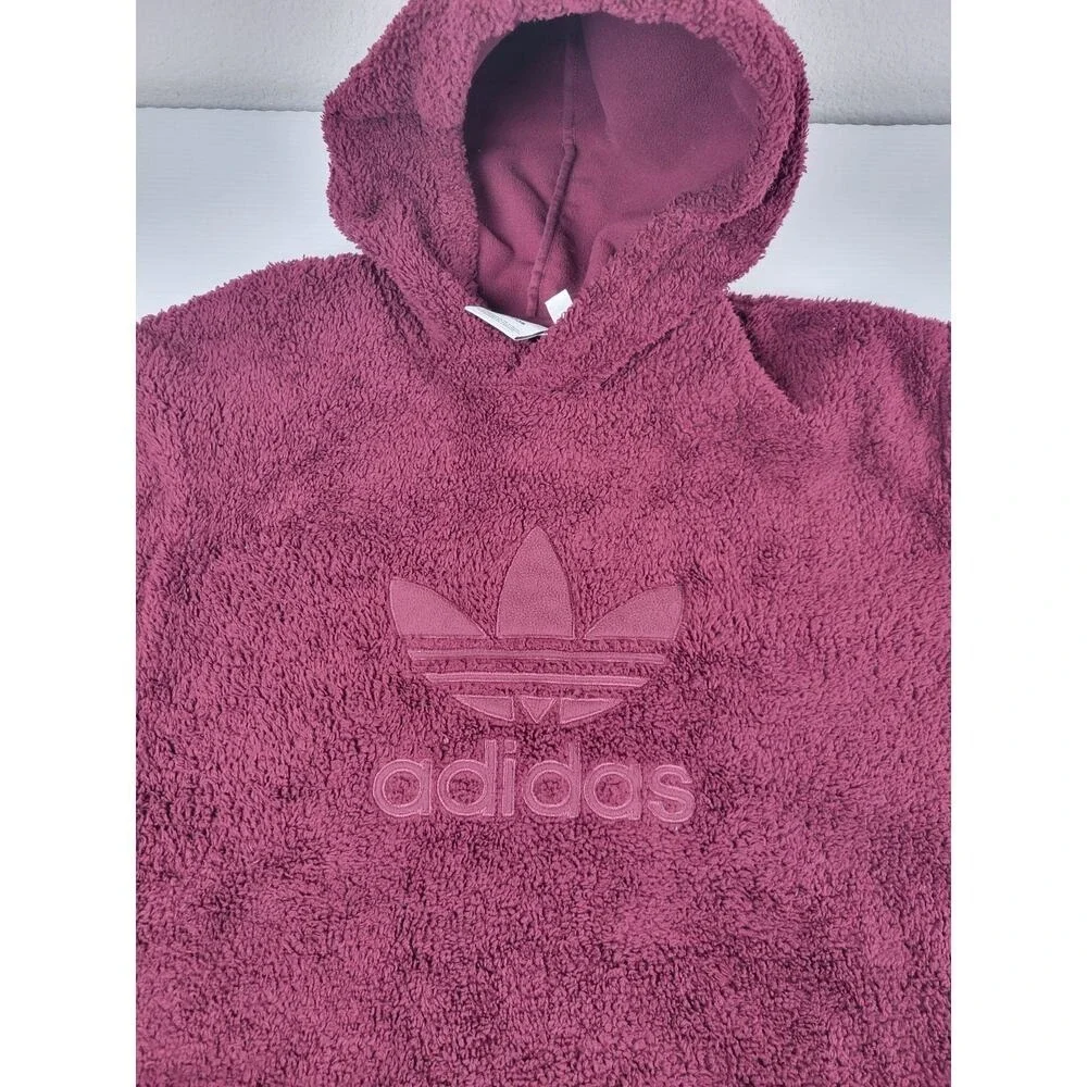 Adidas Mens XXL‎ 2XL Originals Winterized Trefoil Sweater Hoodie Maroon DH7079